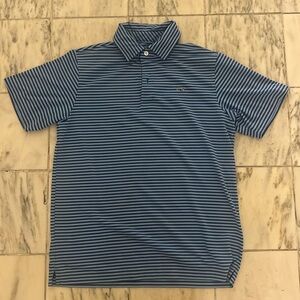 Blue striped polo